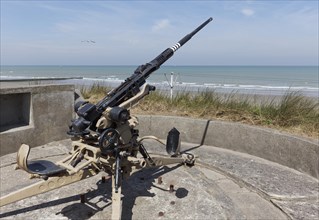 Gun emplacement with an antiaircraft cannon