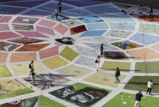 Street art mosaic at Gustaf-Grundgens-Platz