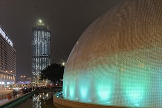 Hong Kong Space Museum and Salisbury Road at night