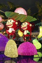 Monkey figures as lanterns