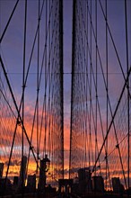 Brooklyn Bridge and Manhattan Skyline at sunset
