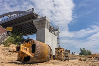 Railway bridge construction site