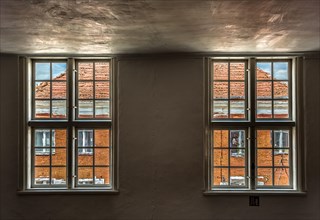 Lattice windows in a restored old building
