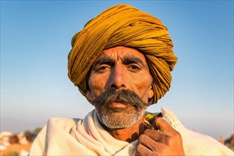 Portrait of a senior Rajasthani wearing a turban