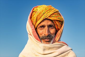 Portrait of a senior Rajasthani wearing a turban