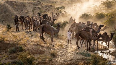 Camels on the way to Pushkar Mela