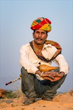 Snake charmer at Pushkar