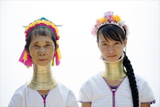 Two Kayan hill tribe women