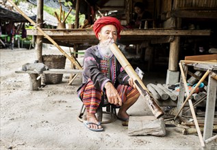 Lahu hill tribe man in a village