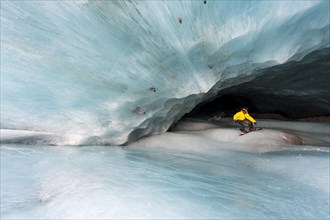 Snowboarding in the ice cave