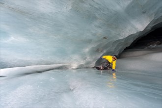 Snowboarding in the ice cave