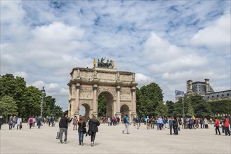 Triumphal arch Arc de Triomphe du Carrousel in the Tuileries Garden Tuileries Garden