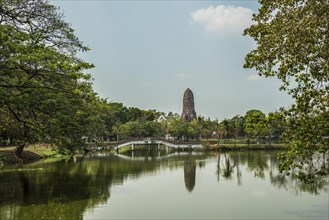 Lake and Buddhist temple