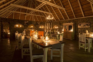 Laid tables in candlelight