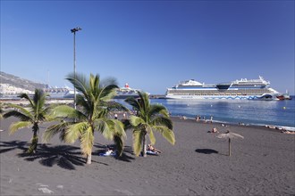 Cruise ships and city beach