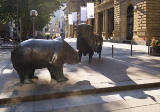 Bronze sculptures bull and bear