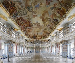 Rococo library with ceiling fresco