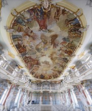 Rococo library with ceiling fresco