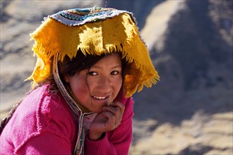 Indio girl in traditional costume