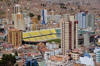 Skyscrapers and Estadio Hernando Siles stadium