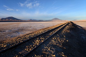 Railway track in the morning light