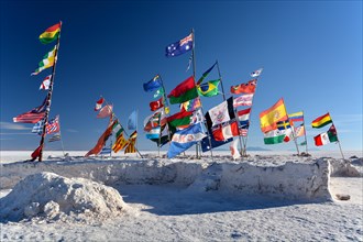 International flags in wind