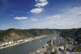 View of St. Goar right and St. Goarshausen left