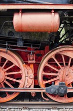 Detail of a DR-series 52 steam locomotive