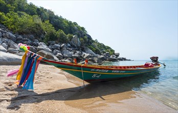 Longtail boat on the beach