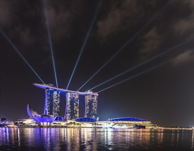 Laser show at the Marina Bay Sands Hotel