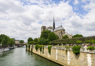 View across Seine River with Notre-Dame