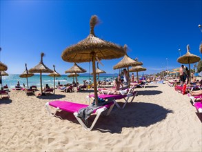 Busy beach at Playa de Palma