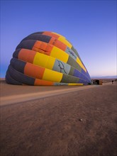 Hot air balloon being filled with air