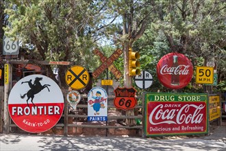 Colorful metal advertising signs