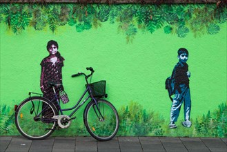 Painted wall and bicycle