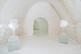 Entrance hall in the ice hotel