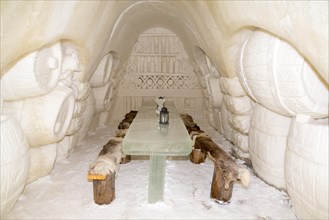 Dining room in the ice hotel