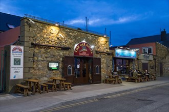 Historical fish restaurant at the blue hour