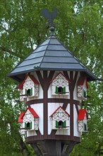 Brightly painted dovecote