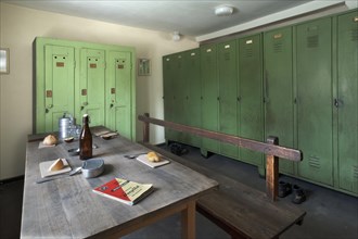 Dining room and lockers in a former factory