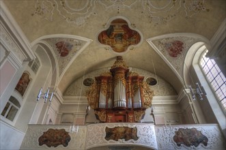 Organ loft of 1724 in the baroque Church of Sankt Bonifatius