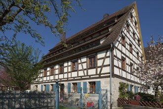 A renovated half-timbered house