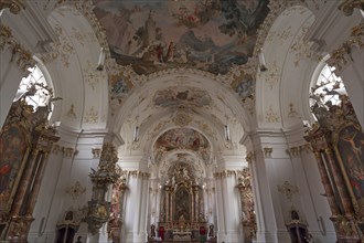 Ceiling vault and the chancel of the late Baroque monastery church