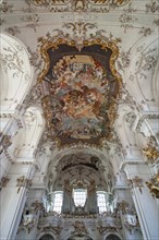 Ceiling fresco and organ in the Baroque Marienmunster