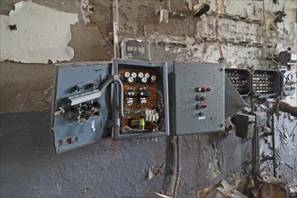 Ramshackle fuse boxes in a former brewery