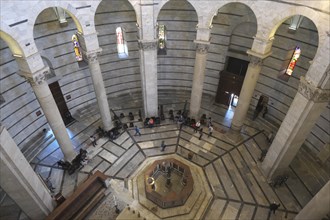 Inside the Baptistery of Pisa