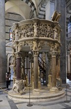 Marble pulpit by Giovanni Pisano in the Cathedral of Pisa