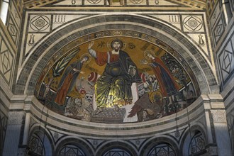 Mosaic of Christ with Mary and St. Minias in the San Miniato al Monte Church