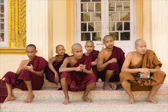 Monks sitting and resting