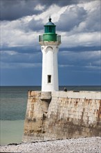 Lighthouse on the coast at Saint-Valery-en-Caux